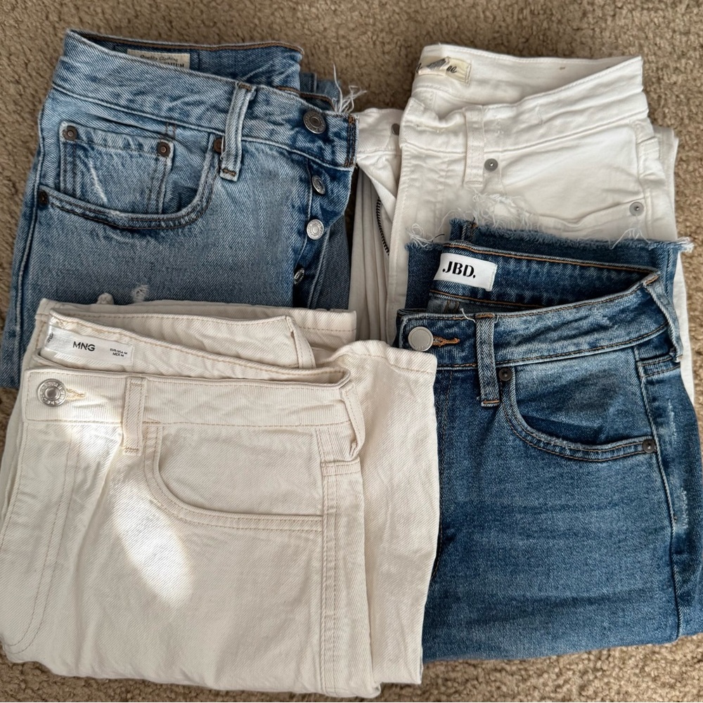 Blue and White Women's Jeans